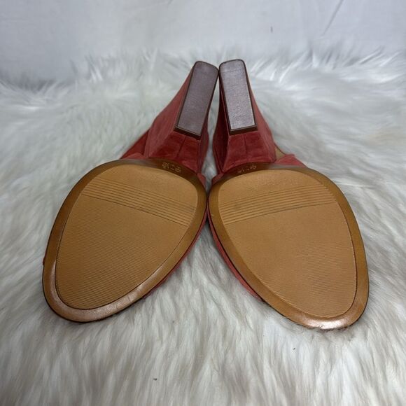 Naturalizer Shae Women's Peep-Toe Coral Suede Shoes  Sz 9 - Picture 7 of 7